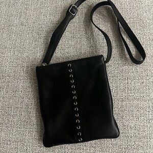 Coach Black Crossbody Bag with Silver Accents